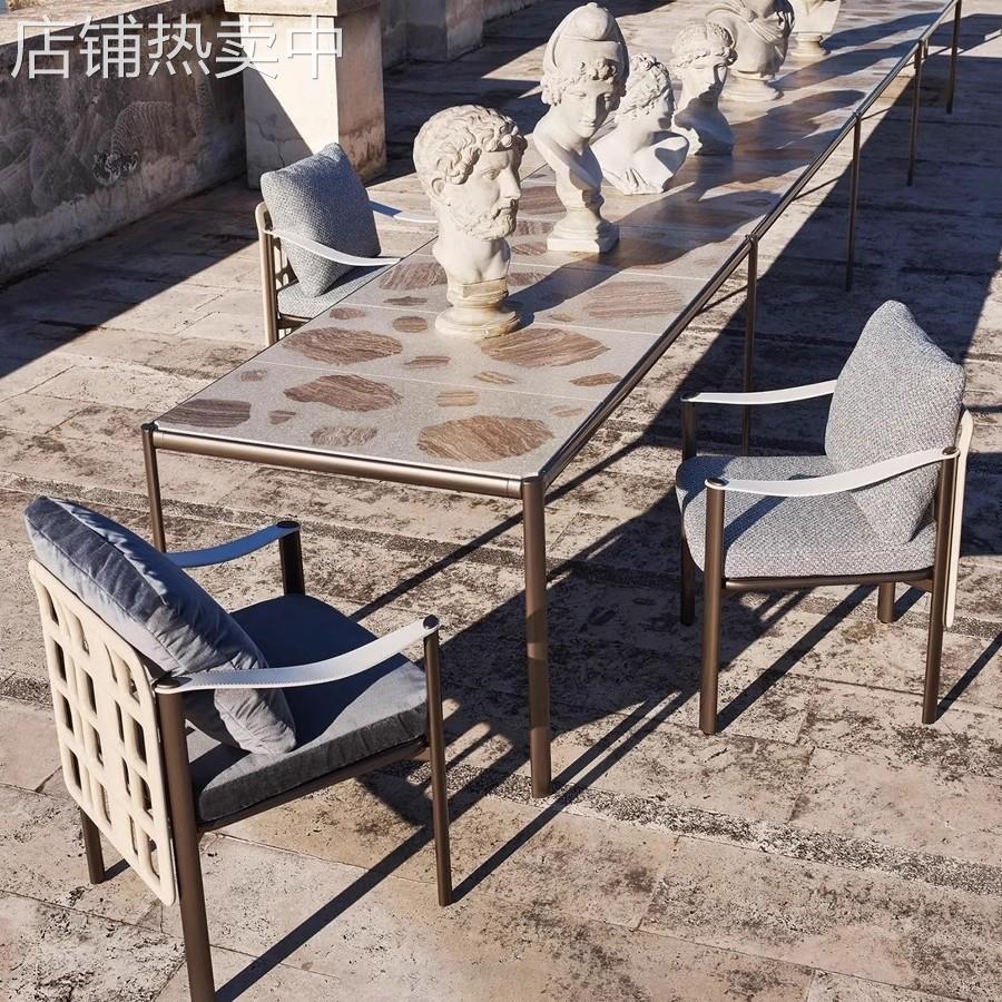 户外桌椅别墅庭院阳台花园艺术实木椅防晒防水室外家具民宿桌组合