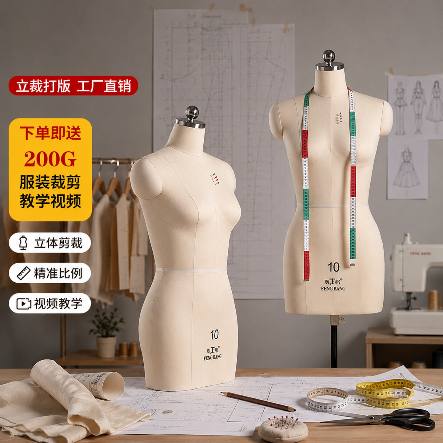 奉邦人台欧美立体裁剪女半身打板人体模型服装设计缝制衣模特插针