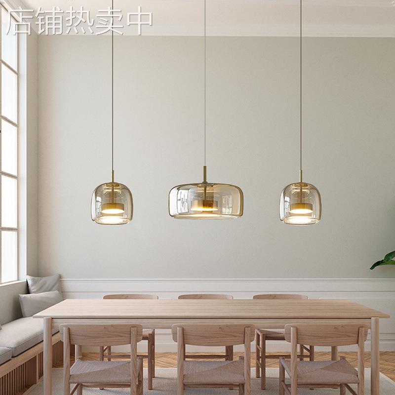 现代餐厅吊灯卧室简约轻奢设计师高端床头吊线灯咖啡厅吧台餐桌灯
