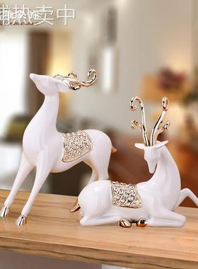 欧式摆件欧美风格家饰站姿鹿卧姿鹿摆件家居摆设树脂工艺品客厅