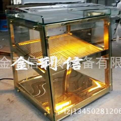 金利信牌直角双层桌上型金色蛋挞保温柜炸鸡块电热保酥陈列加热