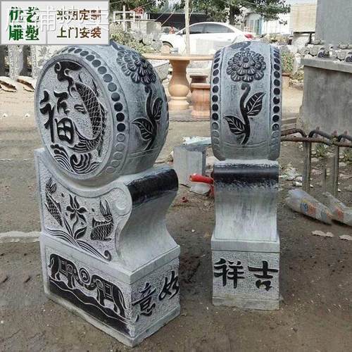工厂现货古建青石门墩 别墅庭院公园门口 抱鼓石门鼓摆件