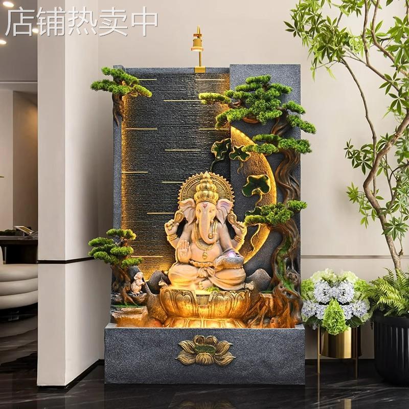 水幕墙流水墙入户玄关屏风隔断酒店葫芦景观开业招财摆件落地装饰