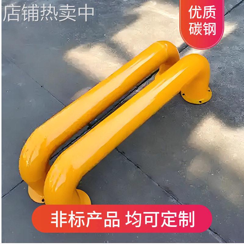 U型黄色烤漆防撞护栏加大加厚钢制车间货架立柱安全保护栏可定制