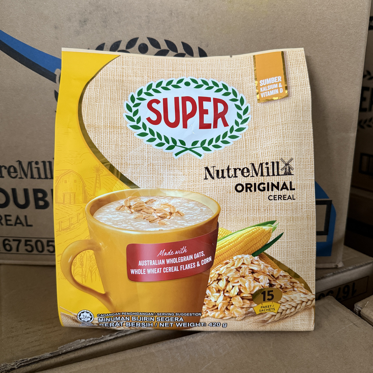 super超级麦片马来西亚原装进口少糖低糖糙米双倍经典麦片马版