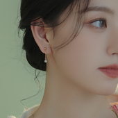 耳饰小巧流苏耳环女 14k包金小珍珠耳坠耳线耳钉长款 迷你版 风在吹