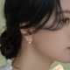 小耳坠韩国气质s925纯银天然淡水珍珠耳钉女精致小巧耳饰小众设计