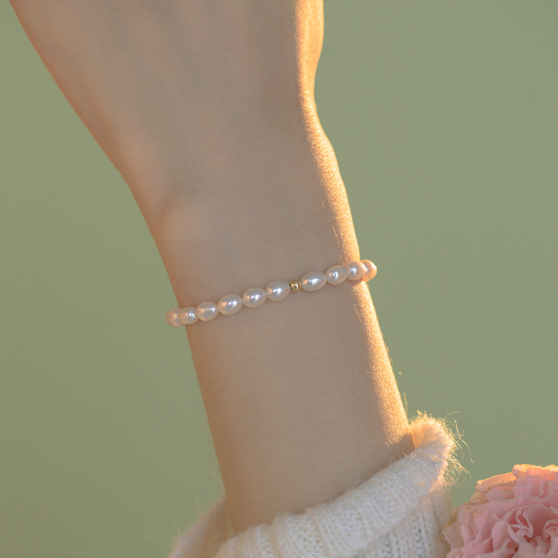 天然淡水珍珠简约百搭手链弹力