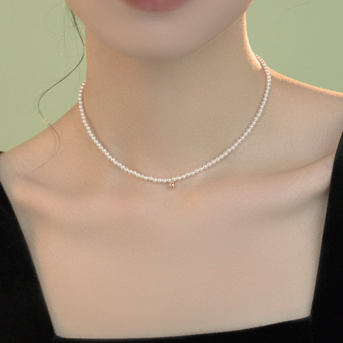 正圆迷你小珍珠项链轻奢小众