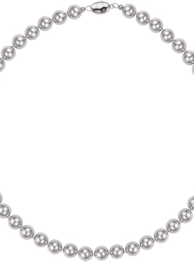 真多麻银灰色施家珍珠项链