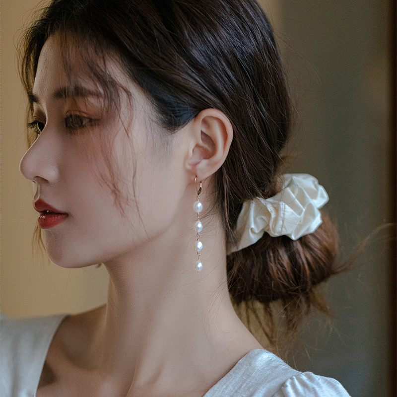 包金注金巴洛克女感显珍珠耳环
