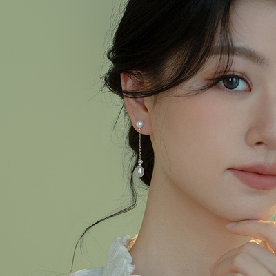 精致小灯泡天然珍珠不掉色耳环