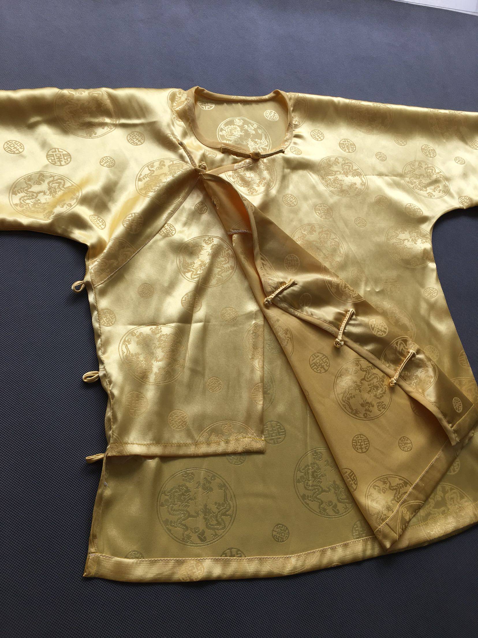 中式改良上衣女士真丝缎旗袍夏季复古中国风偏大襟盘扣倒大袖圆领