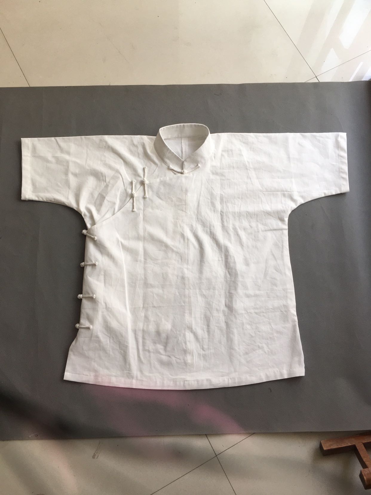 唐装大码男夏传统服装平裁纯棉短袖偏大襟汉服宽松居士服茶服定做