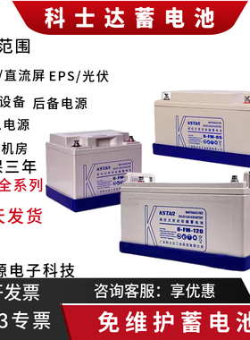 科士达6-FM-38 12V65AH12V24AH12V100AH EPS UPS免维护铅酸电池
