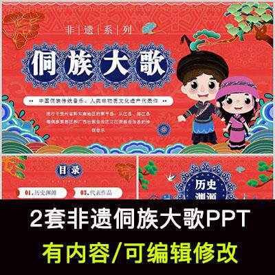非遗侗族大歌介绍PPT课件传统文化传承科普民间艺术知识讲解宣传