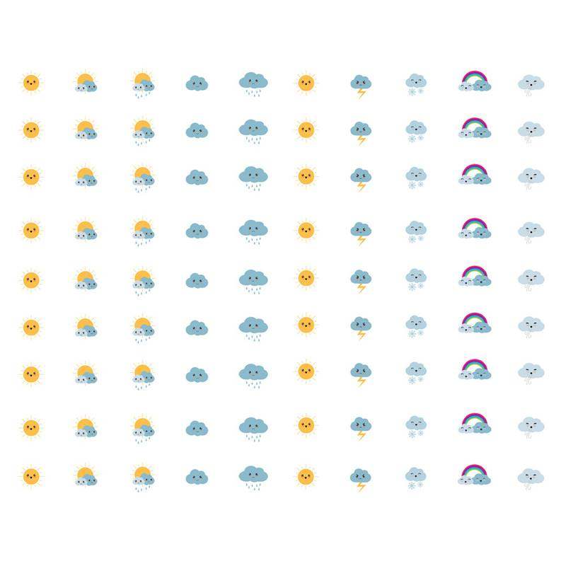 晴雨表天气预报符号网红手账贴纸装饰小图案儿童贴贴画