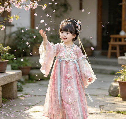 汉服女童2026春秋款儿童高端仙气古装连衣裙小女孩嫦娥仙子公主裙