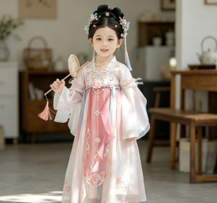 汉服女童2026春秋款儿童高端仙气古装连衣裙小女孩嫦娥仙子公主裙
