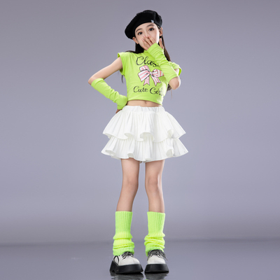 Kpop儿童演出服多巴胺潮服走秀款时尚穿搭女童爵士舞服装时髦炸街