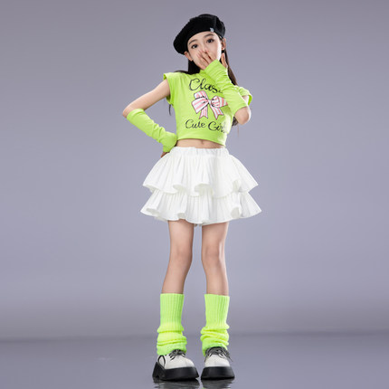 六一儿童演出服多巴胺潮服走秀啦啦队女童爵士舞服装时髦炸街套装
