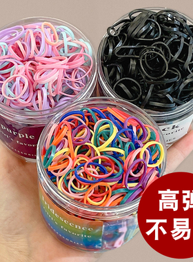 彩色一次性橡皮筋女扎头高弹力发绳不伤发弹性好儿童头饰宝宝发圈