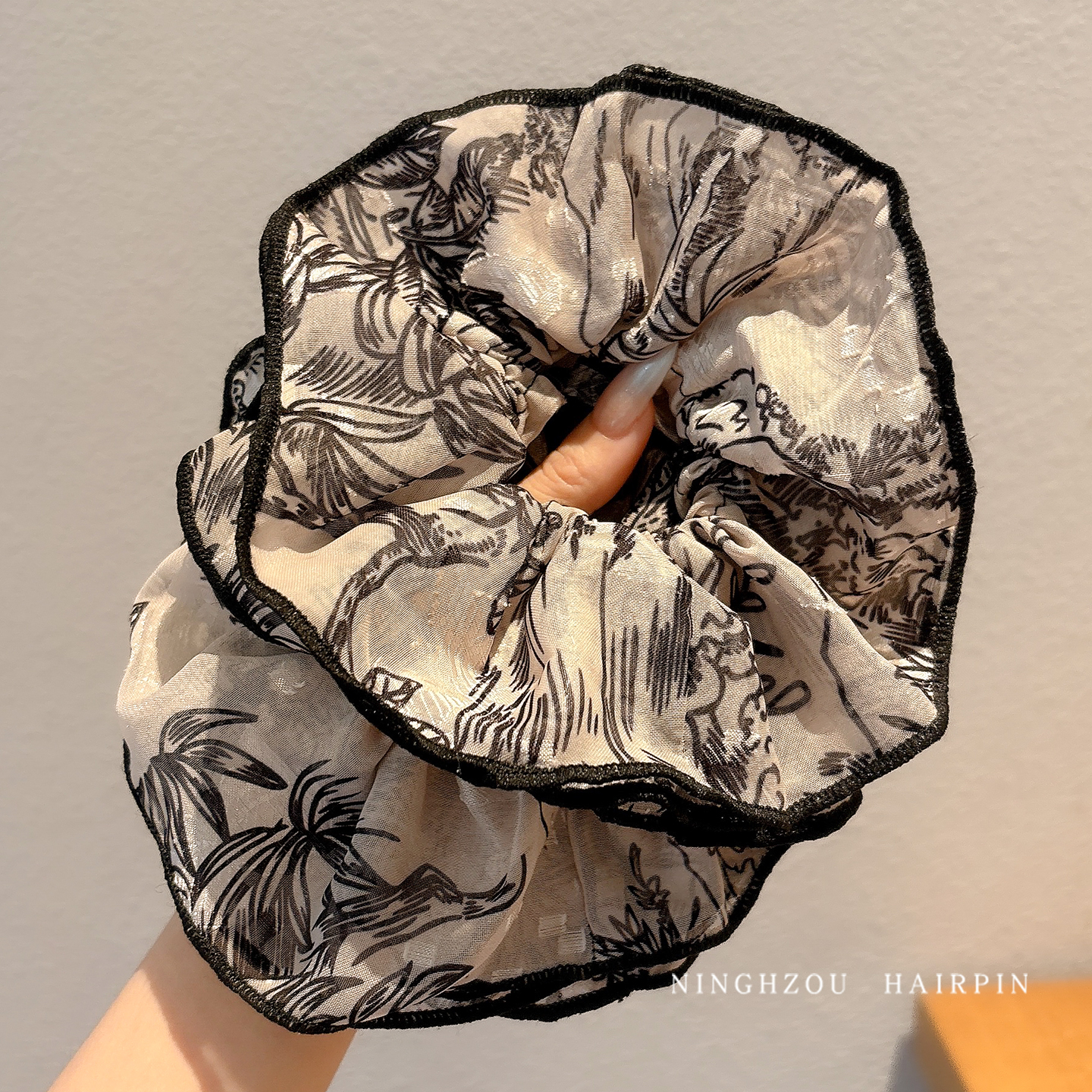 水墨晕染双层大肠发圈女高级感