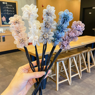 懒人丸子头盘发器头饰韩式 简约百搭扎发花苞头花朵盘发神器女夏季