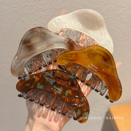 韩系醋酸抓夹鲨鱼夹2025新款高级感大号盘发发夹后脑勺发饰发卡女