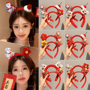新年装 红色喜庆头箍过年头饰发卡 饰跨年礼物2026生肖马年发箍女款
