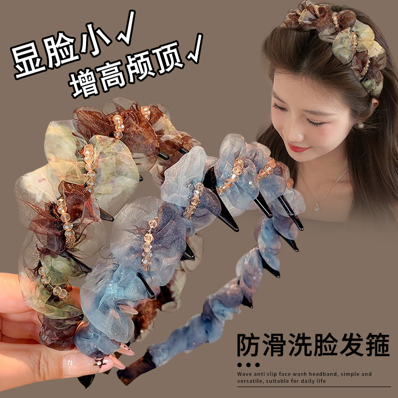 网纱发箍女成人洗脸专用带齿防滑图片