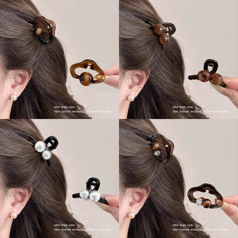 刘海侧边夹公主头小抓夹女高级感