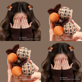 毛球樱桃公主头小抓夹女高级感前额刘海侧边夹发夹小香风夹子头饰