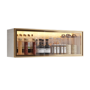 铝合金厨房吊柜墙壁柜浴室卫生间墙上收纳储物柜壁挂式玻璃小柜子