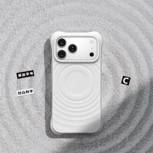 CASE联名液态硅胶白色波漾壳适用iphone18壳17promax苹果16pro波浪MagSafe磁吸15pro简约情侣