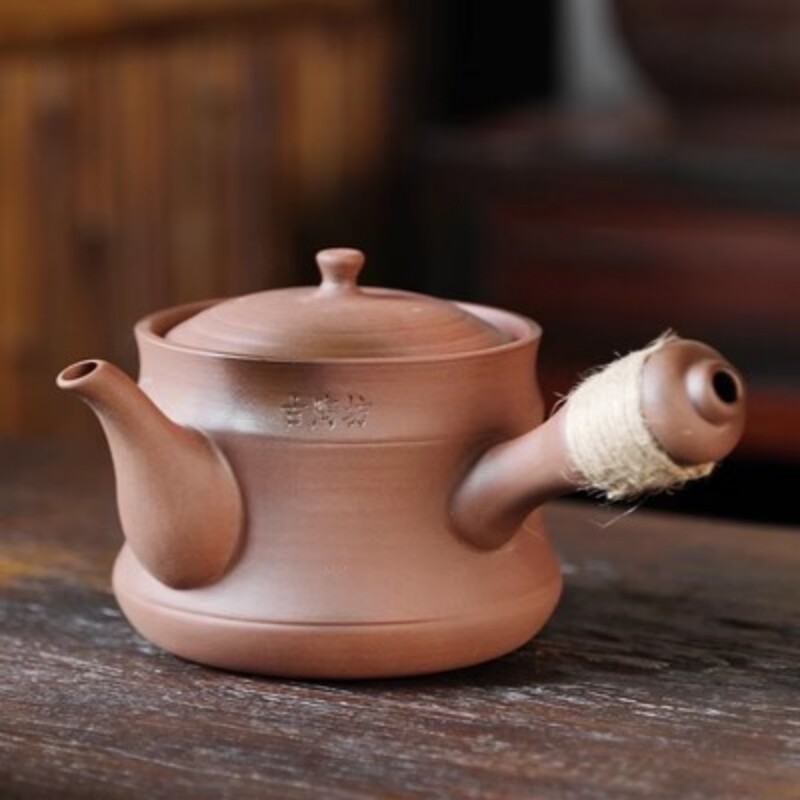 古陶坊大竹节煮茶壶碳炉陶瓷烧水壶老白茶大壶口养生壶岩泥壶茶具