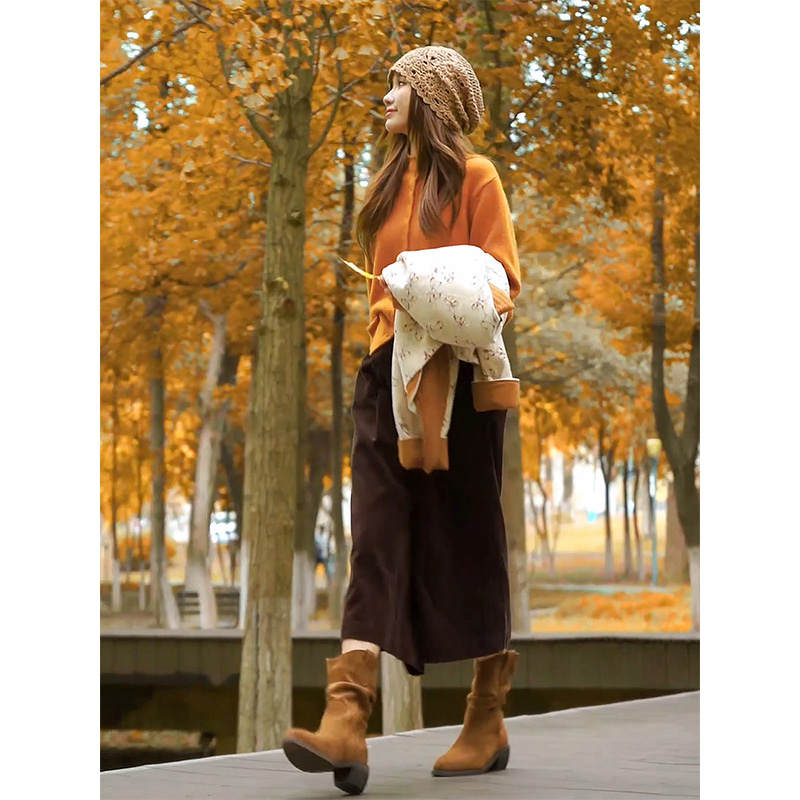 秋日ootd穿搭一整套韩系时尚减龄气质针织毛衣开衫直筒七分裤套装