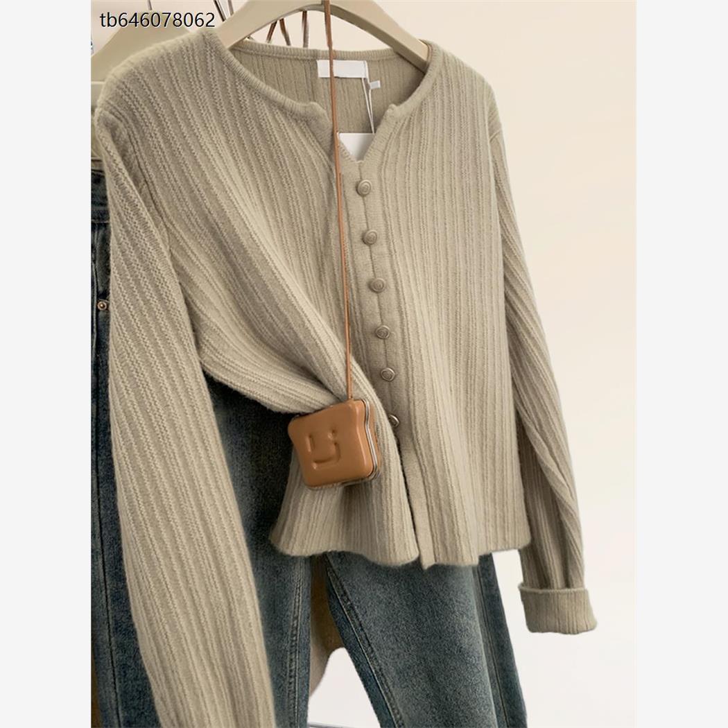 TaoZi麦色v正底毛衣女早