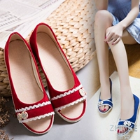 Дышащие сандалии для летнего вождения, повседневная обувь на плоской подошве для женщин на работе, беременных женщин, обувь из ткани для медсестер, туфли на плоской подошве с рыбьим ртом.