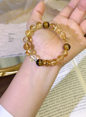 巴西天然黄水晶虎眼石招财转运