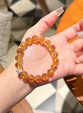 天然黄水晶手串招财转运黄塔晶