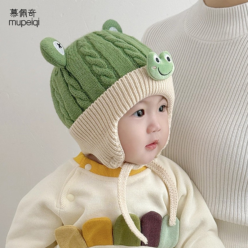 婴儿帽子秋冬季可爱超萌针织帽婴幼儿青蛙男女宝宝防风护耳毛线帽,童装/婴儿装/亲子装,帽子,淘宝优惠券,粉丝福利购,淘宝优惠卷