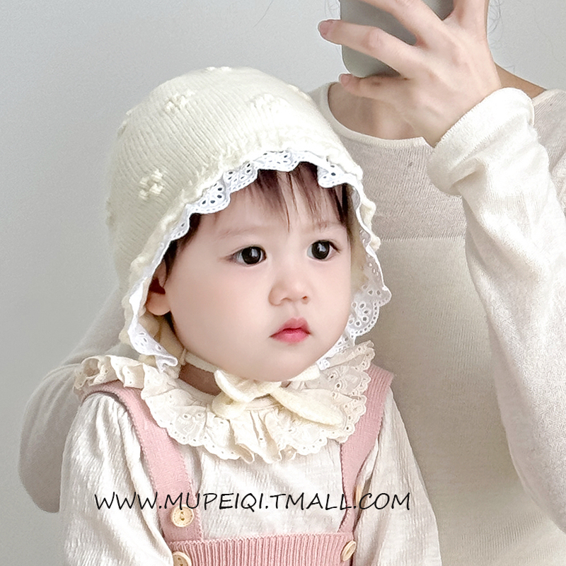 慕佩奇宝宝秋冬季公主护耳毛线帽