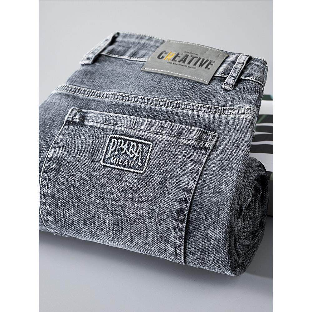 高端弹力直筒牛仔裤男士九分宽松休闲中高腰水洗2025春夏新款裤