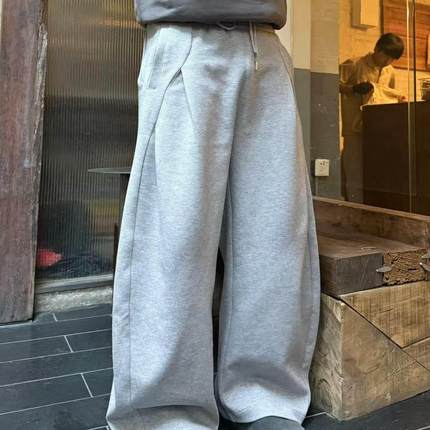 22TREE宽松运动透气宽松休闲直筒弯刀卫裤男潮牌重磅运动裤子纯棉