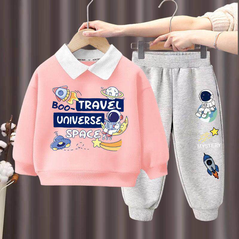 男童春装套装2025新款韩范宝宝衣服儿童春秋季卫衣帅气时髦潮男孩