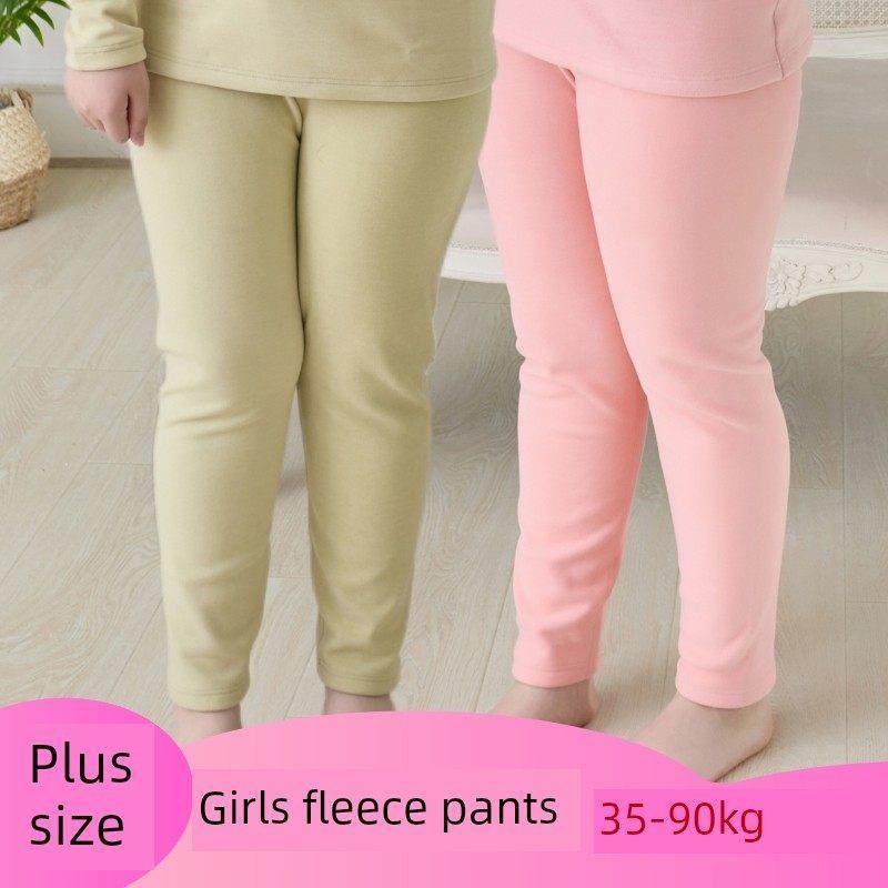 加肥加大女童保暖裤内穿中大童胖童加绒秋裤女孩打底加厚宽松冬季