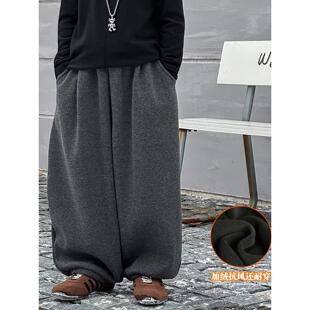 小杰家2025新款男童深秋韩版中大童加绒休闲裤宽松加厚裤子潮