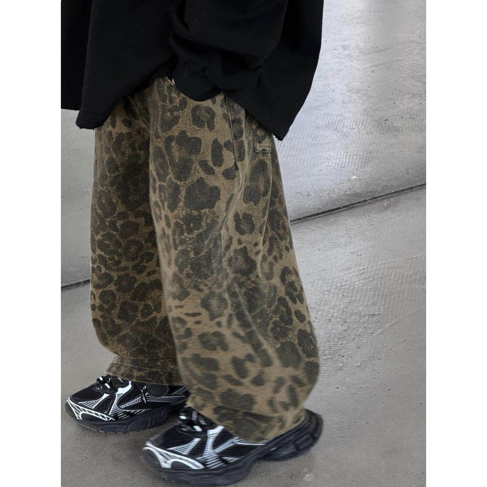 毛毛毛毛家2025春季新款韩式豹纹覆古男女童牛仔裤，童装裤，时尚,童装/婴儿装/亲子装,儿童牛仔裤,淘宝优惠券,粉丝福利购,淘宝优惠卷