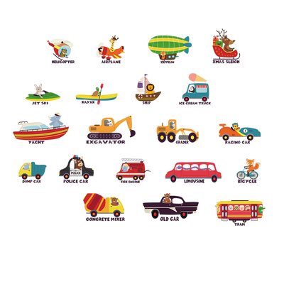 动物的交通工具夜光贴纸儿童房